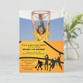 Hoop Game Foto Einladung (Stehend Vorderseite)