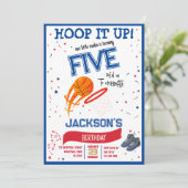 Hoop it Up Little Rookie Basketball Geburtstag Einladung (Stehend Vorderseite)