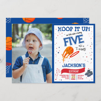 Hoop It Up Rookie Basketball Foto Geburtstag Einladung