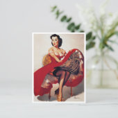 Hoop Skirt Button Up Postkarte (Stehend Vorderseite)