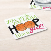 Hoop wie ein Mädchen Rechteckiger Pappuntersetzer (angewinkelt)