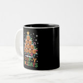 Hoop-y Holidays Basketball Christmas Holiday Sport Zweifarbige Tasse (Vorderseite Links)