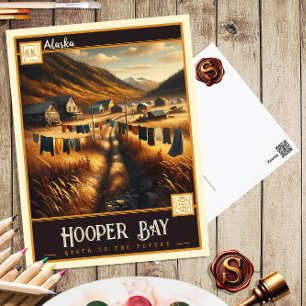 Hooper Bay, Alaska Vintage Postkarte