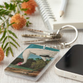 Hooping Crane Birds of America Audubon Print Schlüsselanhänger (Vorderseite rechts)