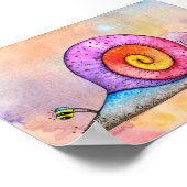 Hoopla Snail auf Aquarellplakaton Poster (Ecke)