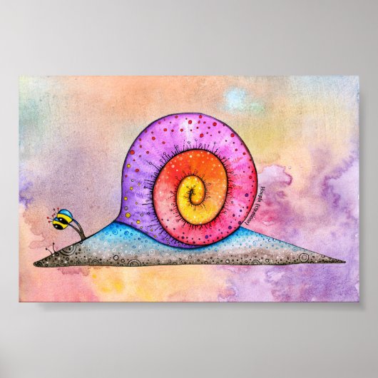 Hoopla Snail auf Aquarellplakaton Poster (Vorne)