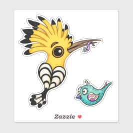 Hoopoe Bird Cartoon Sticker