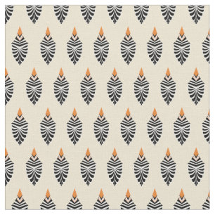 Hoopoe Bird Geometric Muster auf Off-White Stoff
