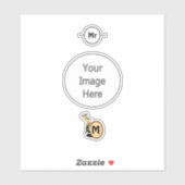 Hoopoe Whimsical Bird Monogram Aufkleber (Blatt)