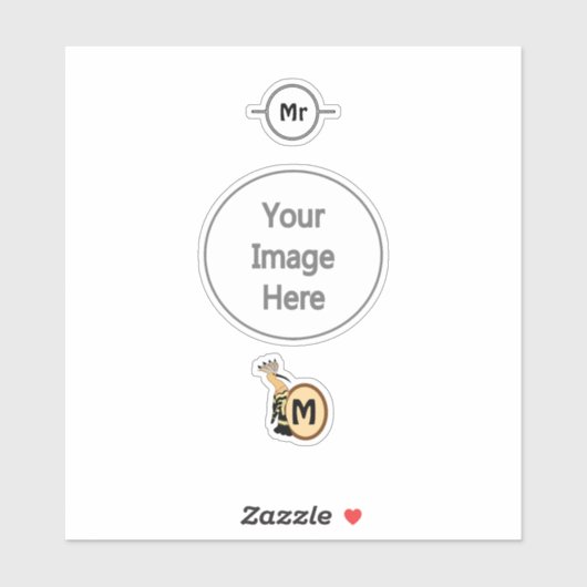 Hoopoe Whimsical Bird Monogram Aufkleber (Blatt)