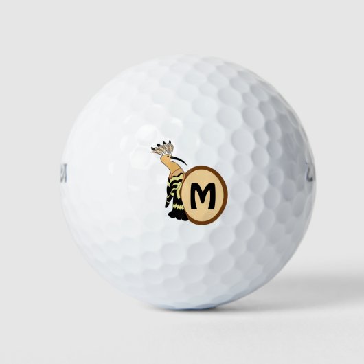 Hoopoe Whimsical Bird Monogram Golfball (Vorderseite)