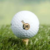 Hoopoe Whimsical Bird Monogram Golfball (Insitu T-Shirt)