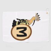 Hoopoe Whimsical Bird Monogram Golfhandtuch (Horizontal)