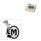 Hoopoe Whimsical Bird Monogram Gummistempel (Stempel)