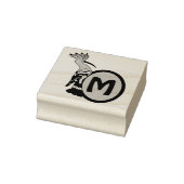 Hoopoe Whimsical Bird Monogram Gummistempel (Stempel)