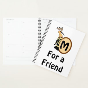 Hoopoe Whimsical Bird Monogram Planer