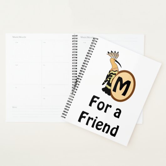 Hoopoe Whimsical Bird Monogram Planer (Anzeige)
