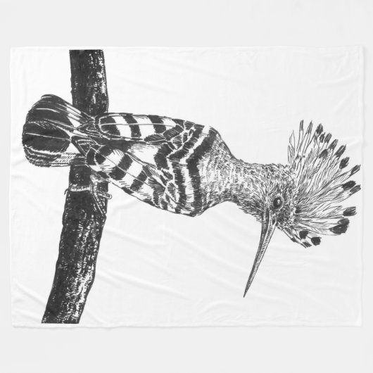 Hoopoe zeichnend fleecedecke (Vorderseite (Horizontal))