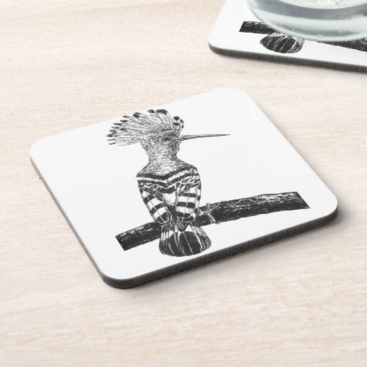 Hoopoe zeichnend getränkeuntersetzer (Linke Seite)