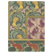 Hoopoes & Jimson Weed, Birds & Floral Art Nouveau Klemmbrett (Rückseite)