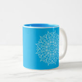 Ho'oponopono Blue Mantra Gebet Mandala Zweifarbige Tasse (VorderseiteRechts)