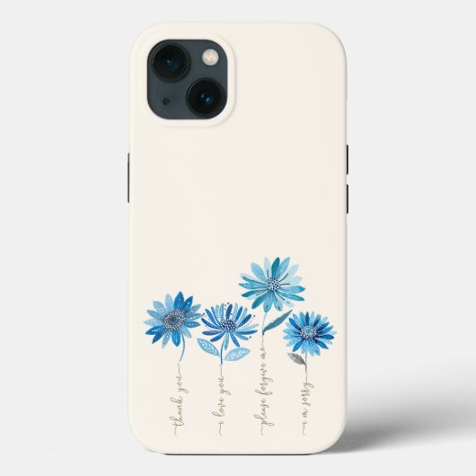 Ho'oponopono & Bohemisch Blue Blumen Case-Mate iPhone Hülle (Rückseite)