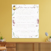 Ho'oponopono Gebet für Wohlstand Leinwanddruck (Insitu (Wohnzimmer))