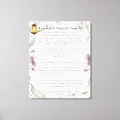 Ho'oponopono Gebet für Wohlstand Leinwanddruck (Vorderseite)