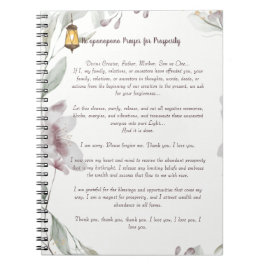 Ho'oponopono Gebet für Wohlstand Notizblock