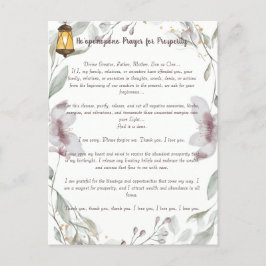 Ho'oponopono Gebet für Wohlstand Postkarte