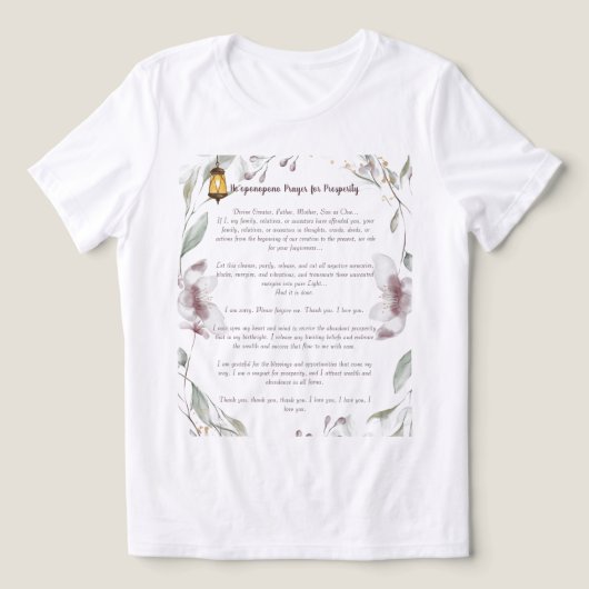 Ho'oponopono Gebet für Wohlstand Tri-Blend Shirt (Design Vorderseite)