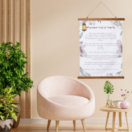 Ho'oponopono Gebet für Wohlstand Wandteppich Mit Holzrahmen