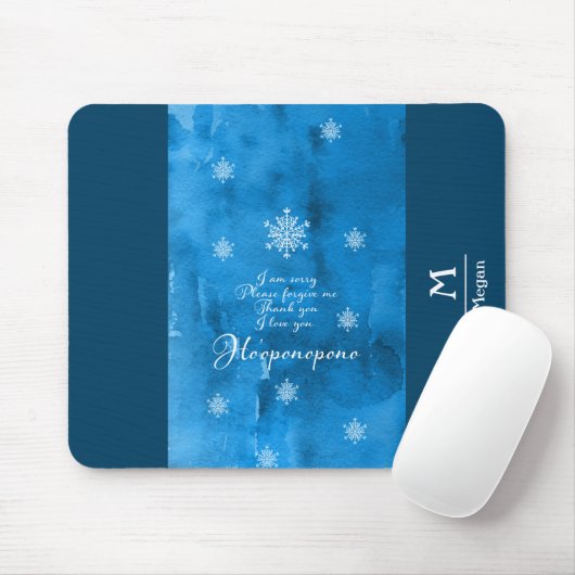 Ho'oponopono Gebet moderne Design Monogramm Name Mousepad (Mit Mouse)
