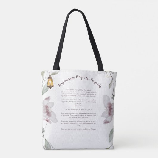 Ho'oponopono Gebet Tote Bag Tasche (Rückseite)