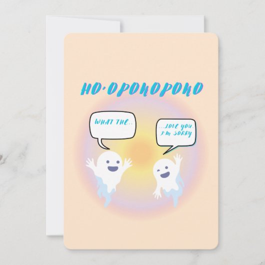 Ho'oponopono Ghosts Healing & Funny Two-Tone Einladung (Vorderseite)
