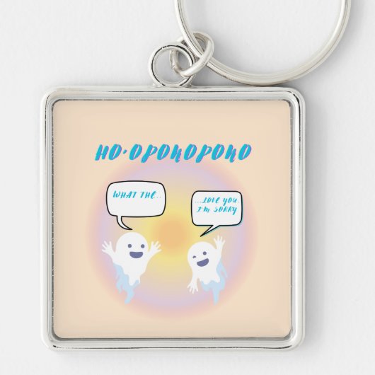 Ho'oponopono Ghosts Healing & Funny Two-Tone Schlüsselanhänger (Vorne)
