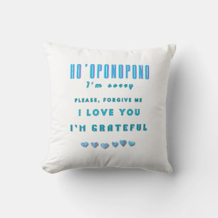 Ho'oponopono Healing Mantra - Light Blue Spiritual Kissen