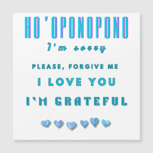 Ho'oponopono Healing Mantra - Light Blue Spiritual Magnetkarte