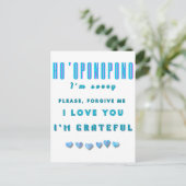 Ho'oponopono Healing Mantra - Light Blue Spiritual Postkarte (Stehend Vorderseite)