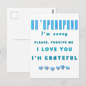 Ho'oponopono Healing Mantra - Light Blue Spiritual Postkarte (Vorne/Hinten)