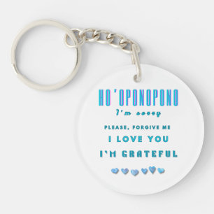 Ho'oponopono Healing Mantra - Light Blue Spiritual Schlüsselanhänger