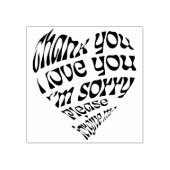 Ho'oponopono Herz-Shaped Text Gummistempel (Prägung)