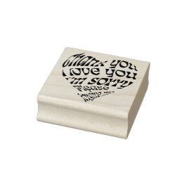 Ho'oponopono Herz-Shaped Text Gummistempel