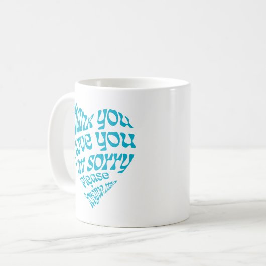 Ho'oponopono Herz-Shaped Text Kaffeetasse (Vorderseite Links)