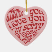 Ho'oponopono Herz-Shaped Text Red Keramik Ornament (Vorne)