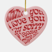 Ho'oponopono Herz-Shaped Text Red Keramik Ornament (Hinten)