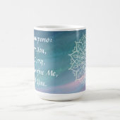 Ho'oponopono I Liebe You Blue Mandala Green Gebet Kaffeetasse (Mittel)