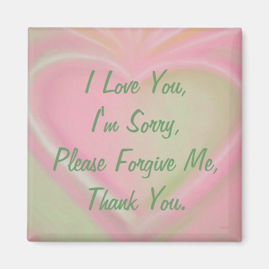 Ho'oponopono Magnet-Pinkheart Magnet (Vorne)