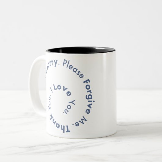 Ho'Oponopono Mantra Gebet Heilstrafen Zweifarbige Tasse (Vorderseite Links)