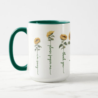 Ho'oponopono Sonnenblumen Tasse, 15 oz Tasse